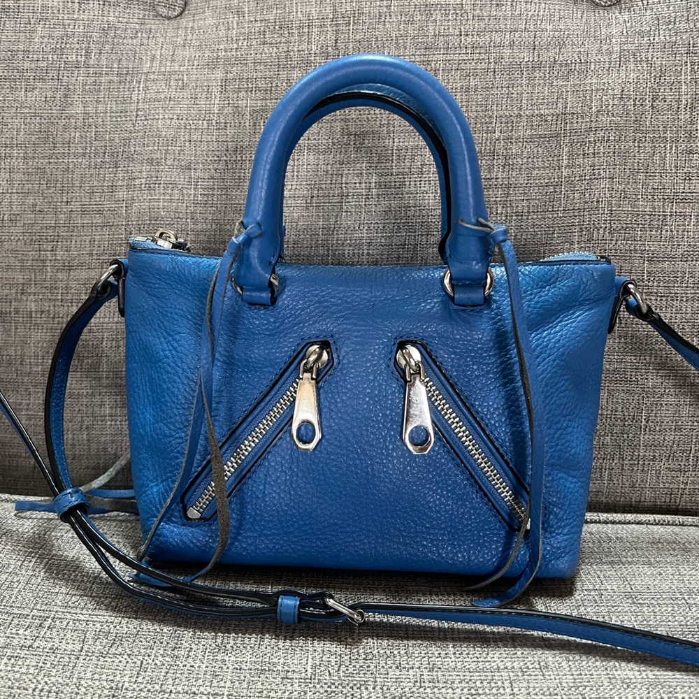 Rebecca Minkoff Micro Moto Genuine Leather Tassel Fringe Satchel Crossbody Bag